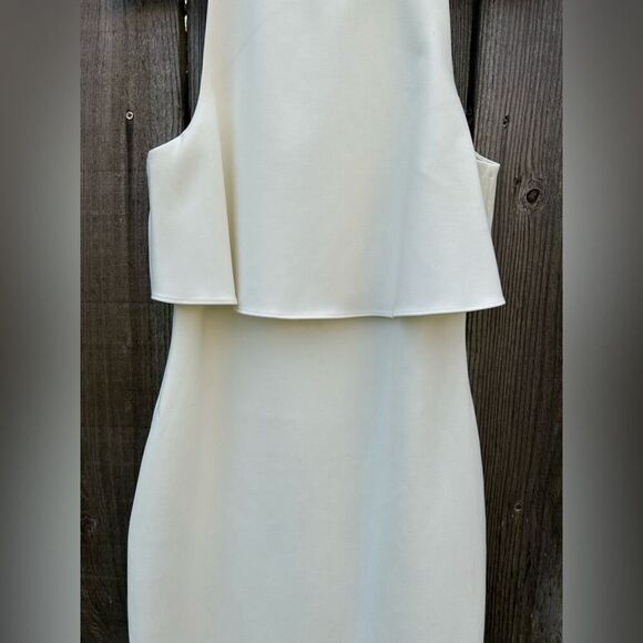 LIKELY Shayna Dress Womens Sz Medium Ivory Ruffle Bodice Overlay Cocktail - Picture 6 of 16